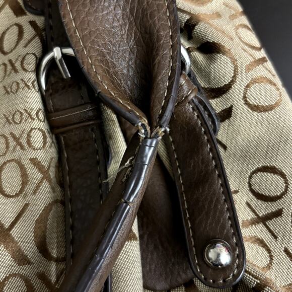 XOXO Monogram Jacquard Shoulder Bag Purse Brown Tan Trashy Y2k McBling Retro - Picture 10 of 10